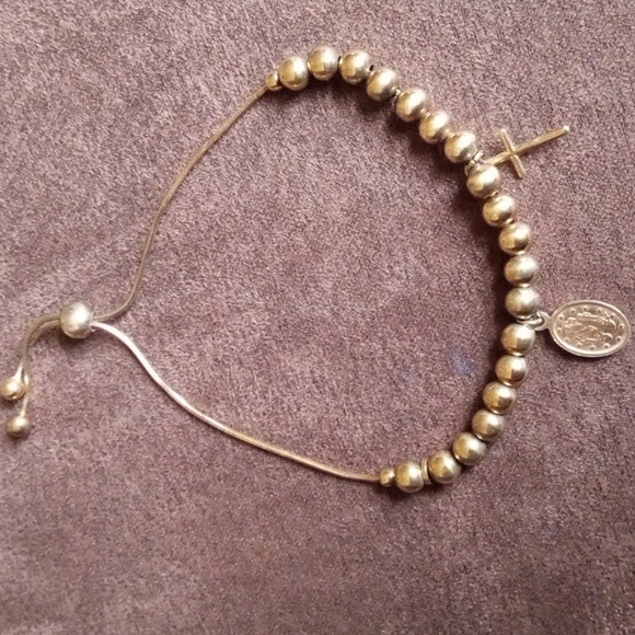 Vintage Religious Gold Tone Beaded Bracelet - Picture 4 of 8